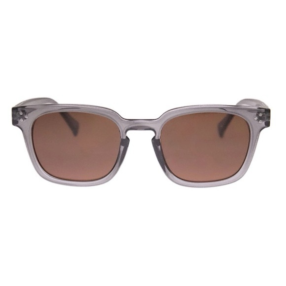 ASOS grey clear frame classic rectangular shape brown tinted sunglasses - Picture 6 of 6